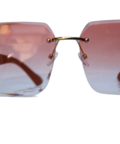 Brown Rimless OverSize Wayfarer Women Sunglasses