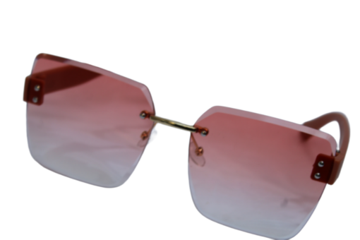 Brown Rimless OverSize Wayfarer Women Sunglasses - Image 3